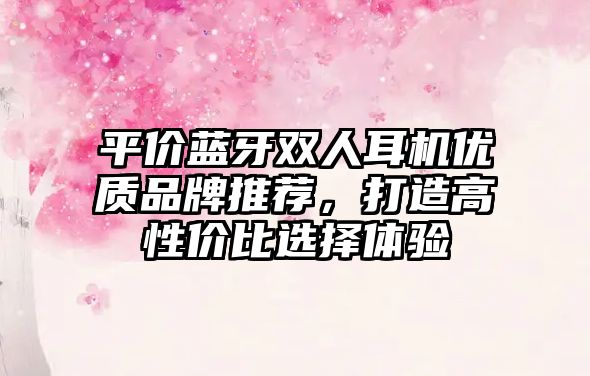 平價藍牙雙人耳機優(yōu)質(zhì)品牌推薦，打造高性價比選擇體驗