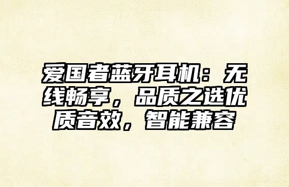 愛(ài)國(guó)者藍(lán)牙耳機(jī)：無(wú)線暢享，品質(zhì)之選優(yōu)質(zhì)音效，智能兼容