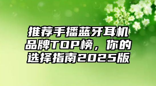 推薦手播藍(lán)牙耳機(jī)品牌TOP榜，你的選擇指南2025版