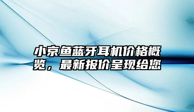 小京魚(yú)藍(lán)牙耳機(jī)價(jià)格概覽，最新報(bào)價(jià)呈現(xiàn)給您