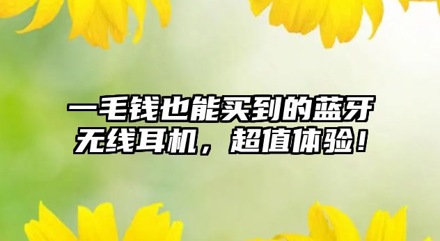 一毛錢也能買到的藍(lán)牙無線耳機(jī)，超值體驗(yàn)！